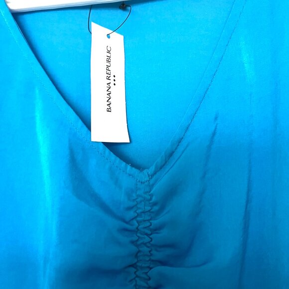 Bright Royal blue Banana Republic long sleeves women blouse size small - Picture 5 of 9